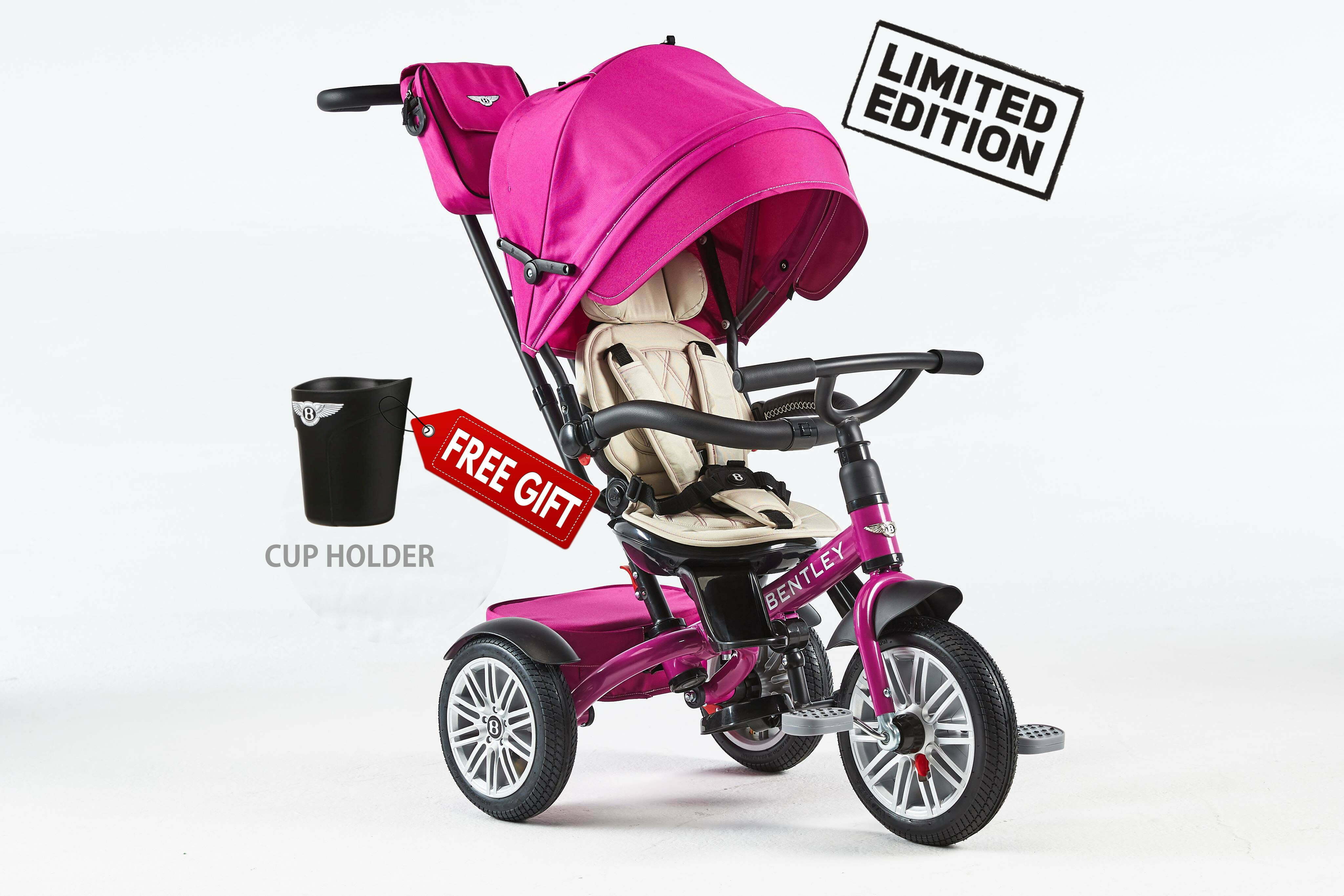 Fuchsia Pink Bentley 6 In 1 Stroller Trike Bentley Trikes