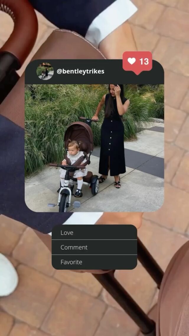 Chic mama mode: on. 🖤#BentleyTrikeMoments